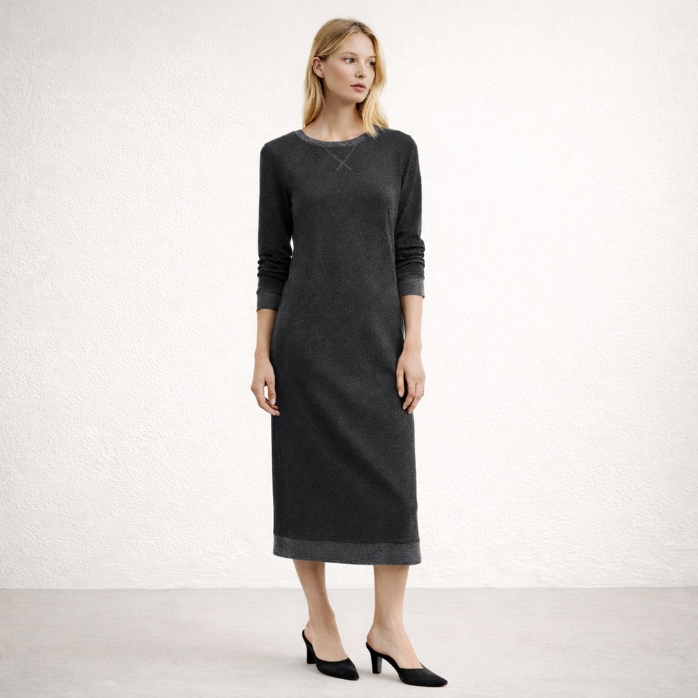 ATM charcoal grey midi sweater dress